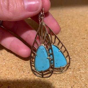 Turquoise and gold Kendra Scott earrings